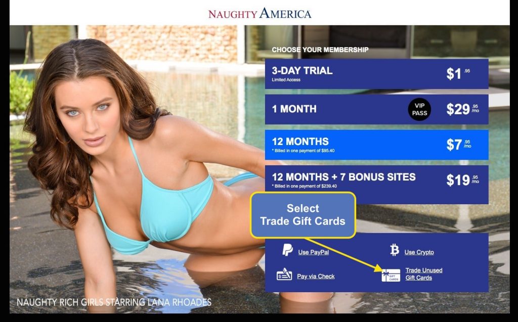 Join Naughty America Network with Store Gift Cards - Step 2