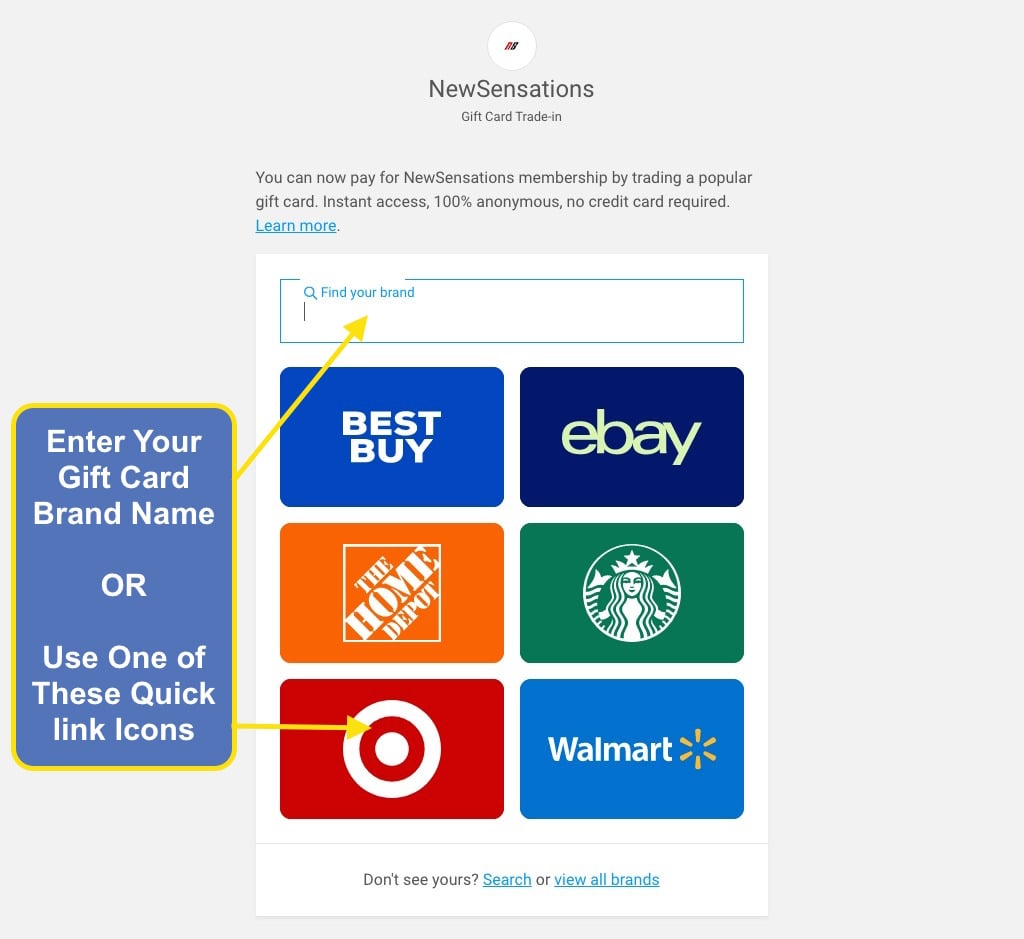 Join New Sensations Network with Gift Cards - Step 4